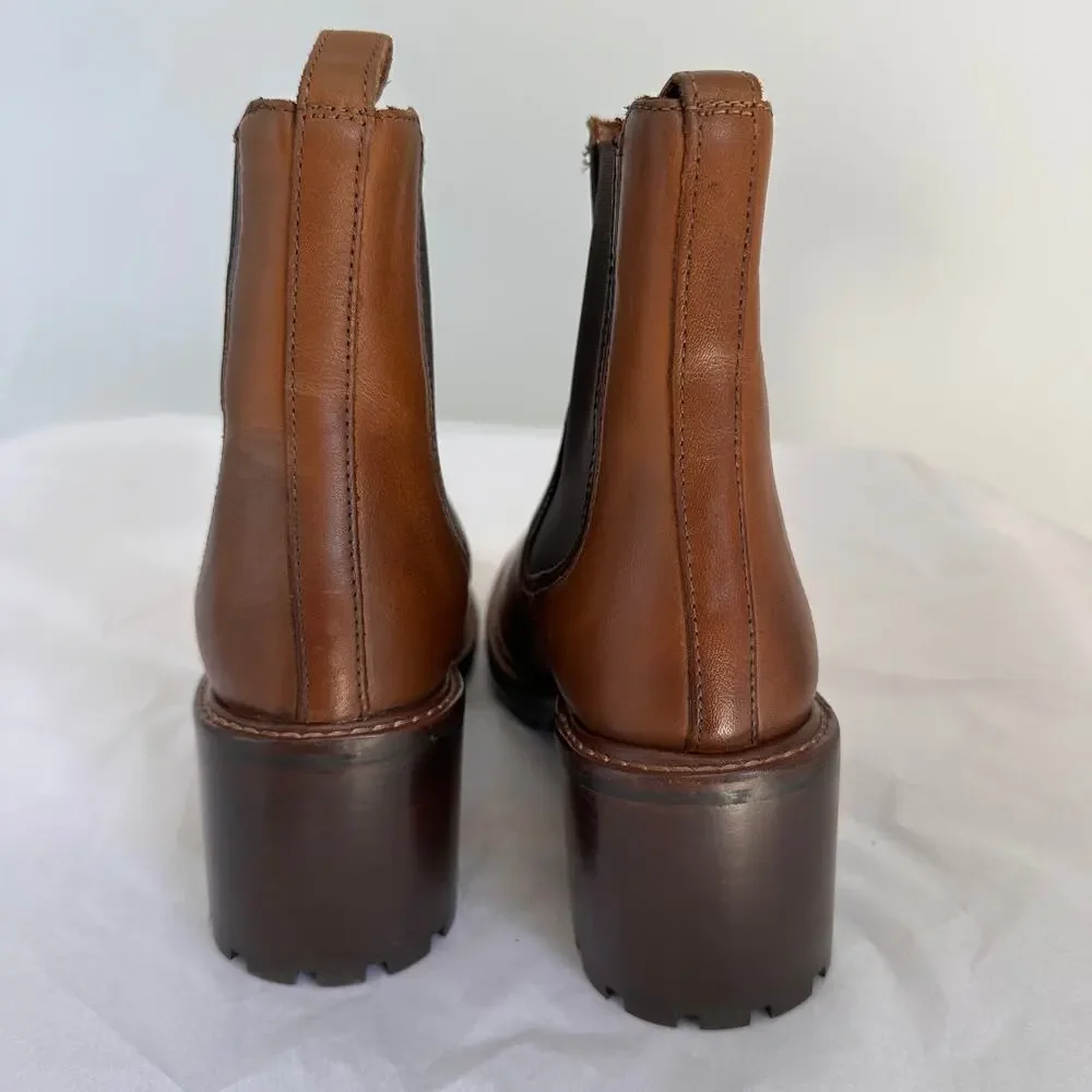 THURSDAY BOOT CO Knockout Heeled Leather Boots in Toffee Brown // 7 - Picture 8 of 13